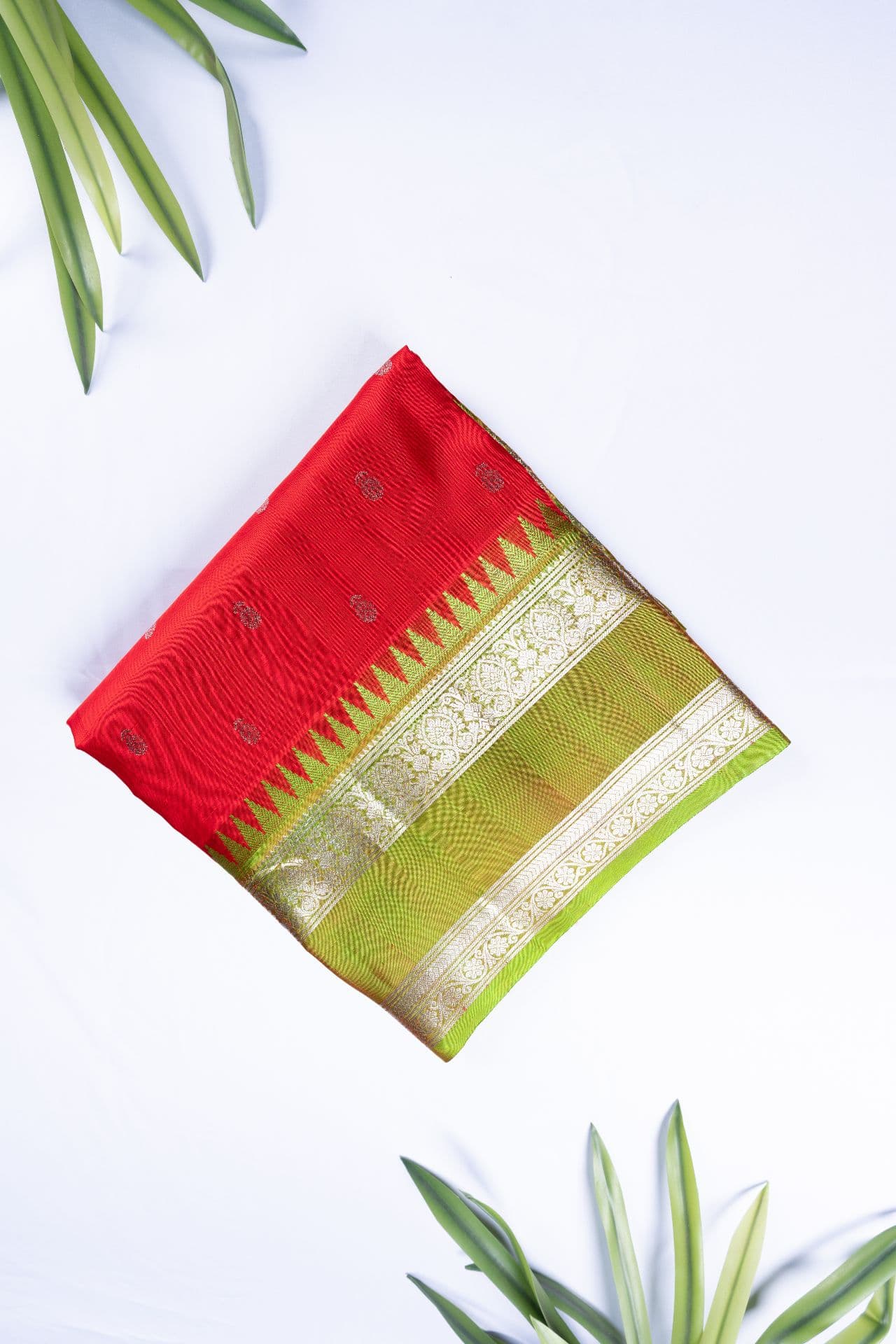 Red & Mustard Heritage Checked Silk Saree Buy authentic handloom venkatagiri silk saree
